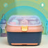 Toyvian Bottle Drying Rack with Cover Large Pink Blue Multifunctional Draining Storage Case for Breastfeeding Supplies