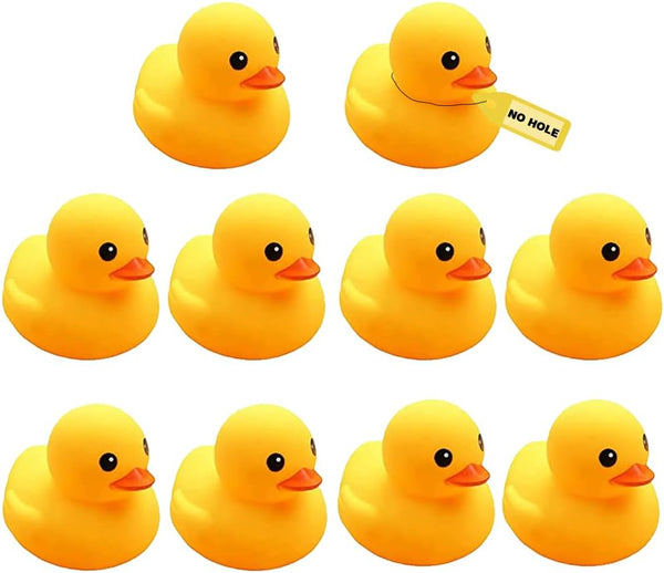 Yhobulis 10Pcs Mold Free Yellow Rubber Ducks Waterproof Bath Duck Toys for Toddlers
