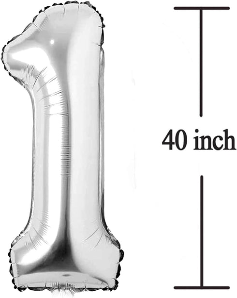 Big Giant Jumbo Silver Number 21 Foil Mylar Balloons - 40 Inch for Girl Women Men 21st Birthday Party Supplies & 21