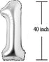 Big Giant Jumbo Silver Number 13 Foil Mylar Balloons - 40 Inch for Girl Boy 13th Birthday Party Supplies & 13