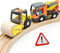 DSHMIXIA Wooden Train Cars Track Accessories Set Rescue Roller Truck and Mix Truck
