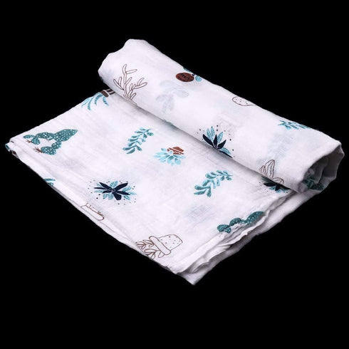 Taotenish Cactus-Themed Muslin Swaddle Blanket for Newborns by