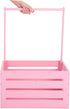 UPKOCH Wooden Storage Crate with Handle Versatile Organizer for Shower Newborns Dolls Pets Space Efficient Pink Storage