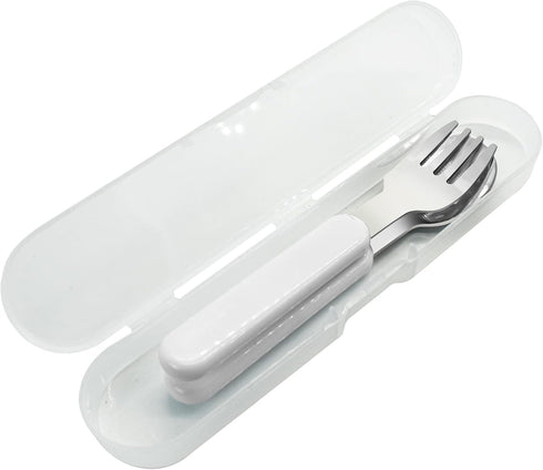 VANRA 2-Piece Children Fork and Spoon Set, 18/10 Stainless Steel Kids Flatware Set with Case for Lunch Box