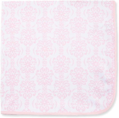Little Me Unisex Baby Swaddling Receiving Blankets - Damask Scroll, 30 x 27 Inches