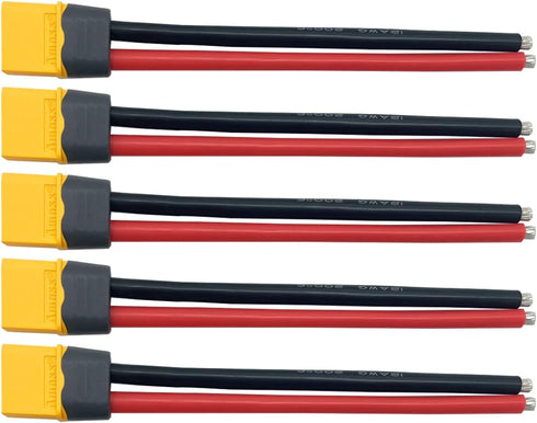 5Pairs XT60H (XT60 Upgrade Plug) Male Female Extension Connector Adapter with 12AWG 10cm Silicone Wire