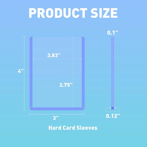 RIXUGIT 100ct 100pt 3"x4" Card Sleeves Hard Plastic - Trading Card Protector, Premium Card Sleeves, Clear Open-Top Card