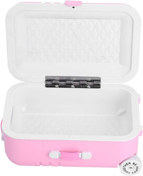 Doll Suitcase Travel Play Set, Mini Luggage Box Rolling Suitcase for Doll Accessories