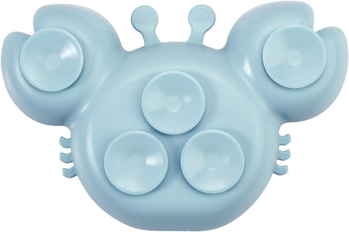 PandaEar 2 Pack Silicone Suction Plate for Baby, Unbreakable Toddler Food Plate with 2 Spoons, Crab Shape - Blue & Green