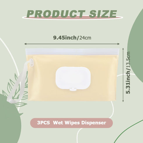 PUXING 3 Pack Wipe Dispenser Refillable Baby Wipes Container for Travel Portable Wet Wipe Dispenser Bag Travel Baby