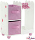 14 Inch Closet 14 Emily Rose Doll Furniture - Open Wardrobe with Hangers & Storage Bins - Wooden Organizer for Wellie