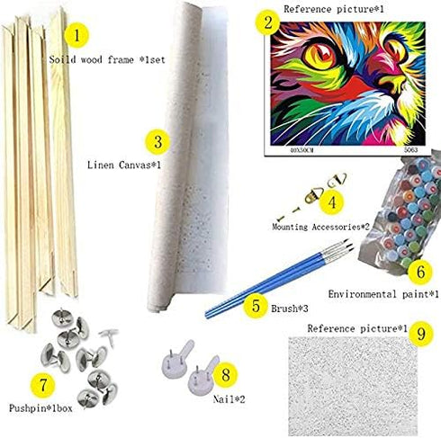 Tucocoo American Farm DIY Paint by Numbers Kits, Brushes and Acrylic Pigment on Canvas for Home Decor