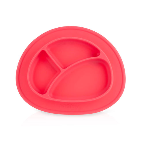 6 (Pack 2) Nuby Silicone Sure Grip Miracle Mat, Fits Most High Chairs, M+, Red