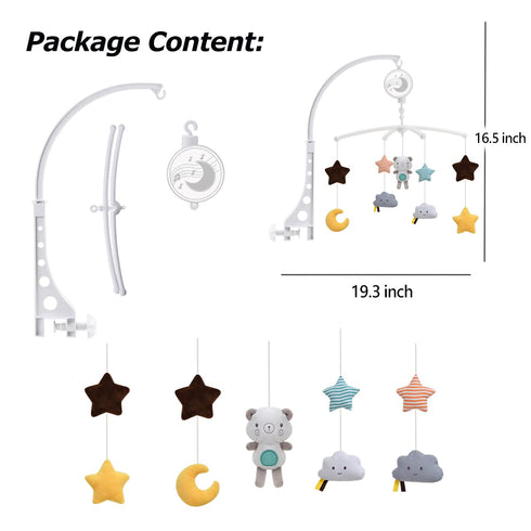TuiVeSafu Baby Musical Crib Mobile with Hanging Rotating Toys,Infant Bed Decoration for Newborn Boys and Girls