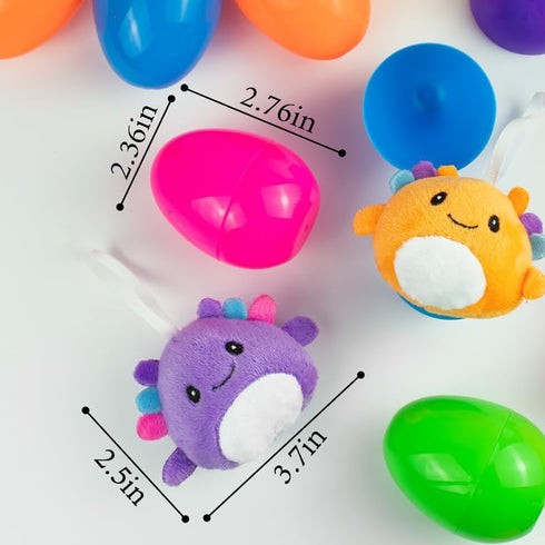24 Pack Easter Basket Stuffers Easter Basket Essentials Prefilled Plastic Eggs with Axolotl Plush Toys Mini Mexican