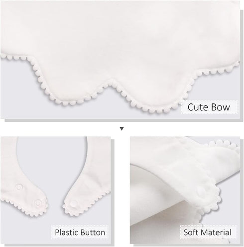 JANGANNSA Flower Baby Bibs, Infant Burp Clothes for Baby Girls, Cotton Infant Toddler Bibs