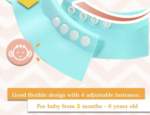 BONPEIPEI 2Pcs Baby Shower Shampoo Cap Adjustable Safety Eva Bath Visor Waterproof Soft Hair Washing Guard Accessories
