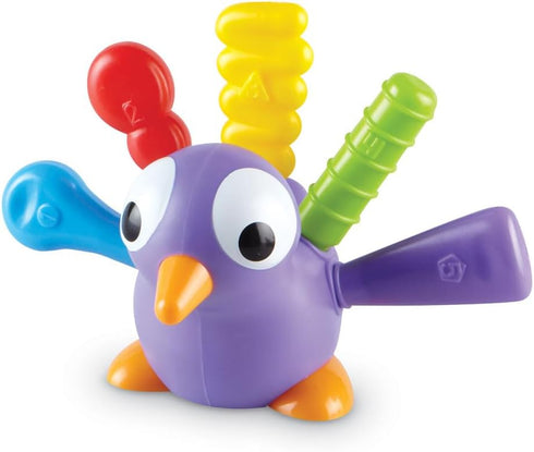 Learning Resources Pedro The Fine Motor Peacock, Toddler Learning Toys, Develops Fine Motor Skills, 6 Pieces
