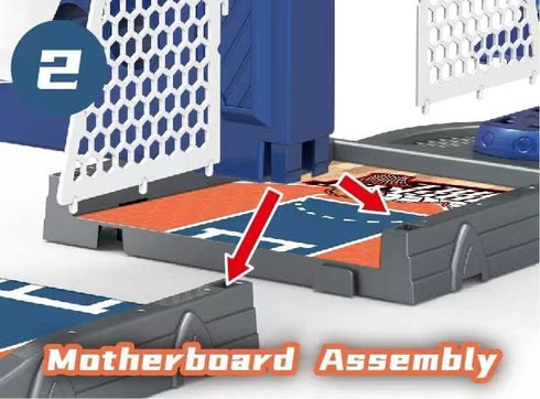 Basketball Shooting Game Toy, Desktop Table Basketball Games Set with Court, Move Basket, Light and Score Toy