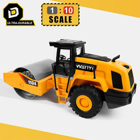 YySiRui 15" 1:10 Steam Roller Toy, Road Roller Toy, Scale Classics Roller Truck Toy, Real Working Parts, Motion Drive