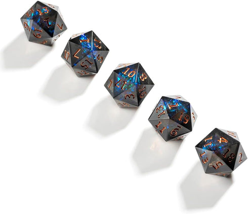 Yiotfandoll 5PCS D20 22mm 20 Polyhedral Dice Dice Resin Sided Dice Game Dice for RPG MTG DND Dice Table Games (Black
