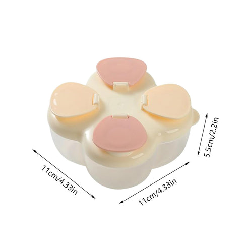 Generic 4-Grid Portable Formula Dispenser | Leak-Proof Snack Holder Box - Protein Powder Travel Containers | for Home