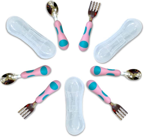 Toddler Utensils - Kids Silverware Set with Travel Case, Stainless Steel Forks Spoons for 1-4 Year Old, 6 Pieces