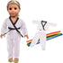 18 Inch Girl Doll Clothes White Karate/Tae Kwon Do Outfit, Includes Blouse, Pants and 5 Belts for 18inch Doll
