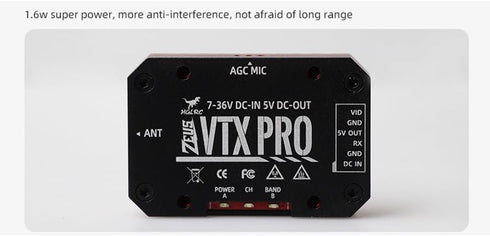 HGLRC Zeus 1.6W VTX PRO PIT/25/400/800/1.6W Switchable FPV DVR Transmitter for FPV Racing Drone Quad (MMCX)