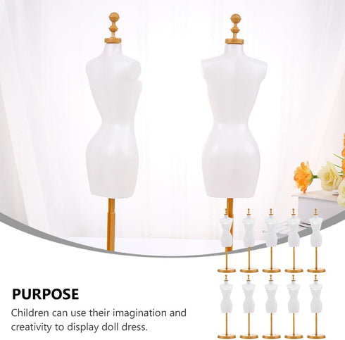 EXCEART 20 Pcs Model Stand Dress Form Mannequin Doll Holders, White Plastic Clothing Display for Fashion Dolls