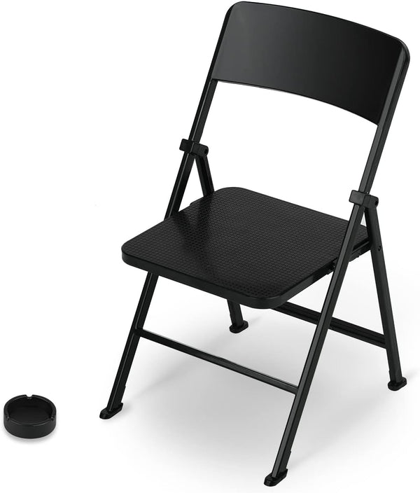DS. DISTINCTIVE STYLE Mini Chair 1/6 Scale Furniture Doll Chair, Black Tiny Folding Chair for Dollhouse