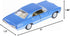 1/43 1967 KiNSMART - Scale Model Compatible with Chevrolet Impala (Blue)