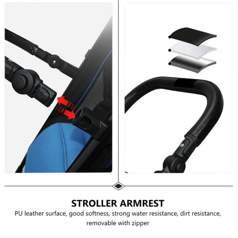 Kisangel Replacement Stroller Bumper Bar Universal Adjustable Detachable Baby Stroller Handle Armrest Crossbar