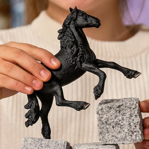 6" 5+ Schleich HORSE CLUB - Frisian Stallion - Hand-Painted Collectable, Realistic Toy Horse Figurine for Girls