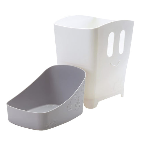 Ubbi Freestanding Bath Toy Organizer - Bath Caddy with Removable Drying Bin and Scoop for Toddlers, Gray