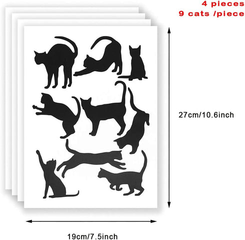 Grenerics 36PCS Black Cat Wall Stickers, Cat Vinyl Decals for Kids Bedroom Wall Art by Baryuefull