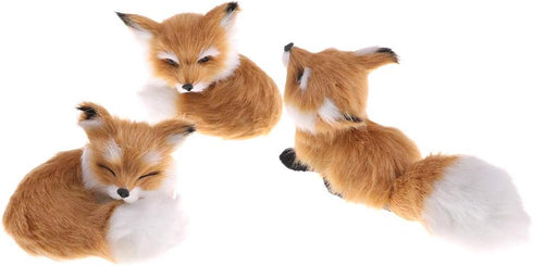 GUDVES Squatting Brown Fox Toy Model, Simulation Fox Home Decoration with Static Action Figures