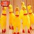 Gejoy 15 6.3 Inch(Yellow) Pcs Rubber Screaming Chicken Queeze Novelty Toys Squeaky Noise Shrilling Shrieking Squawking