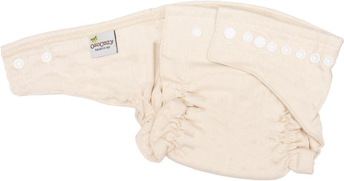 Osocozy 6 Count (Pack 1) 100% 1 7-18 lbs Two Sized Fitted Cloth Diaper - of - Soft, Durable and Absorbent Cotton