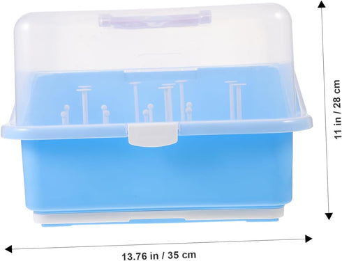 BESPORTBLE Box Portable Bottle Storage Box with Cover Multi Functional Milk Bottle Drying Rack Organizer for Straws