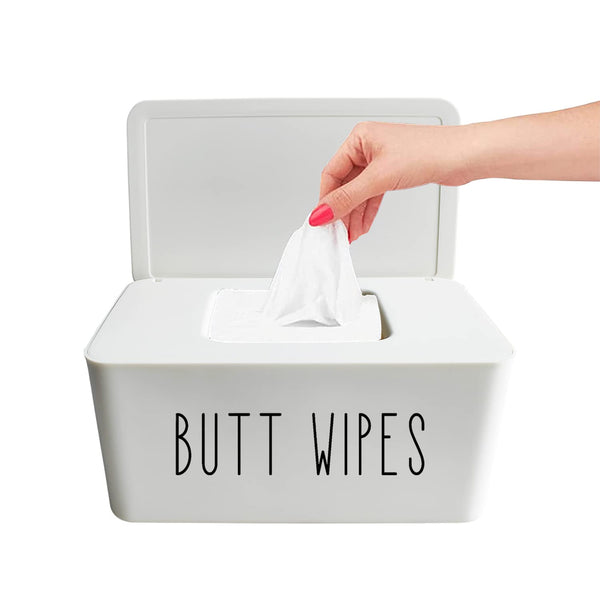 Moorfowl Butt Wipes Dispenser for Bathroom, Upgrade Size(8.2L x 4.9W x 3.9H