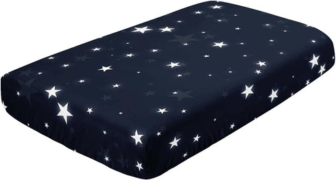 Datura home Set, 3-Piece Crib Bedding Nursery Bedding with Comforter, Sheet & Skirt - Rocket Astronaut Moon Printed