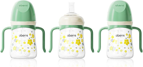 Oberni Toddler Sippy Cup 10oz, Weighted Straw Baby Drinking Water Bottle with