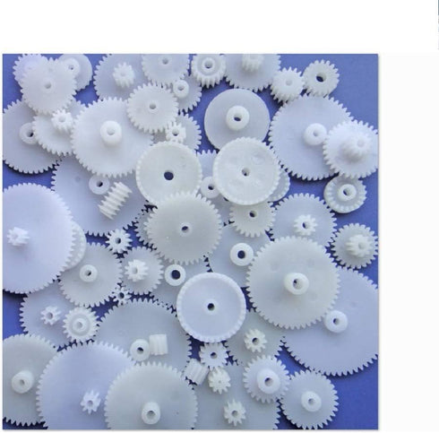 58PCS Small Gears Set - Plastic Gears Module 0.5 for DC Motor DIY Model Toys, RC Car Robot