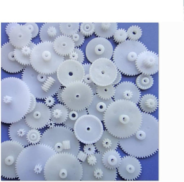 58PCS Small Gears Set - Plastic Gears Module 0.5 for DC Motor DIY Model Toys, RC Car Robot