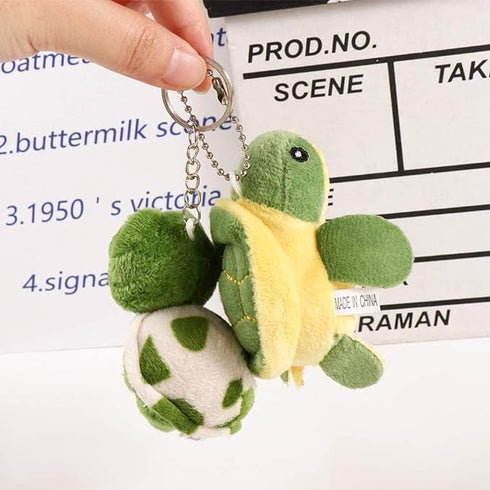 Green Mini Sea Creatures Turtle Doll Keychain Gift Plush Key Ring Cartoon Bag Pendant Auto Animal Keychain Decoration Plush Toys Automobile Keychains Trim,Stuffed Animals and Toys,Interior Accessories