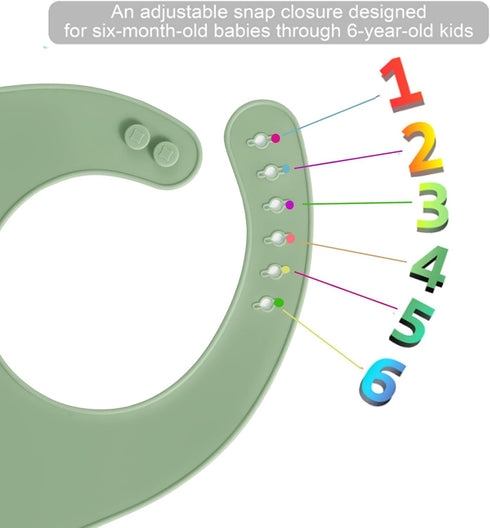 3 Pack PandaEar Silicone Baby Bibs, Super Thin Light Weight Waterproof for Babies & Toddlers, Adjustable Soft Silicone
