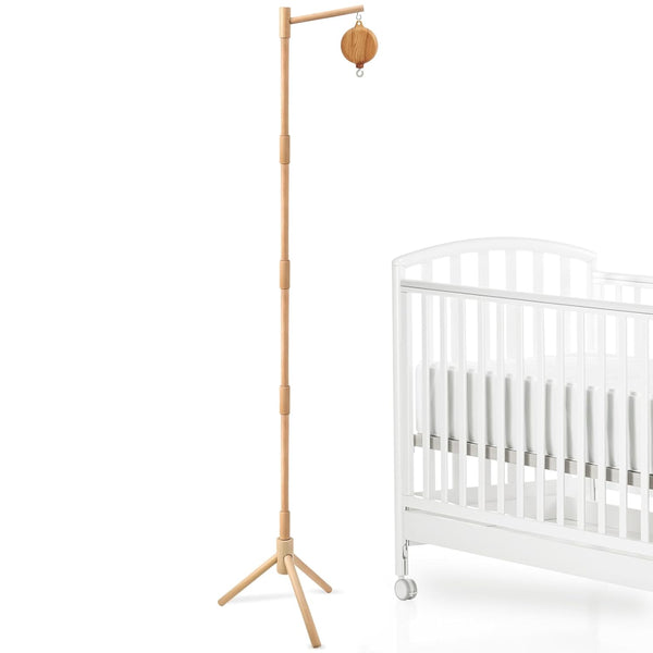 Floor-Standing Crib Mobile Arm with Music Box - 65 Inch Wooden Mobile