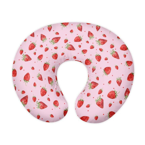 Daulesho Pink Strawberry Newborn U-Shaped Breastfeeding Pillowcase Watercolor Strawberries Nursing Pillow Covers for