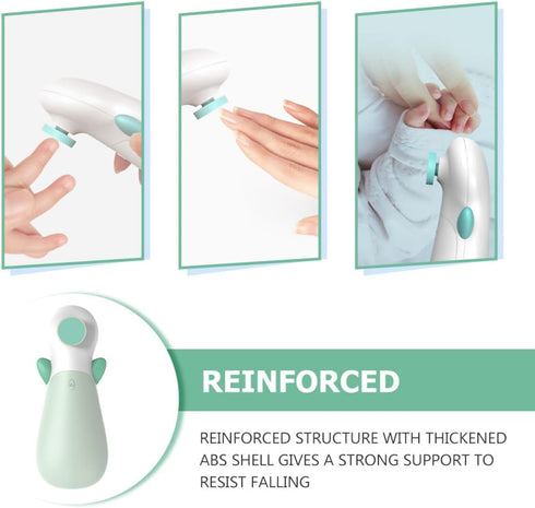Gentle Electric Nail Polishing Tool in Soft Green - Safe for Newborn Grooming